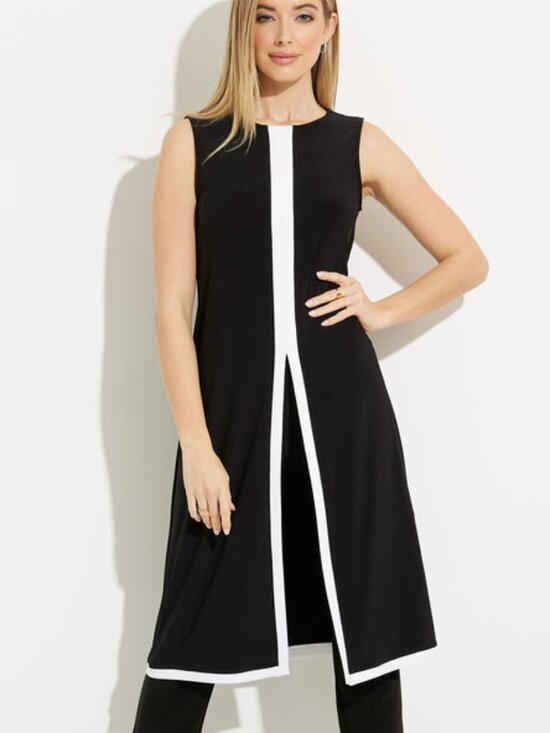 Tops - JOSEPH RIBKOFF Black/Vanilla Sleeveless Color Block Tunic